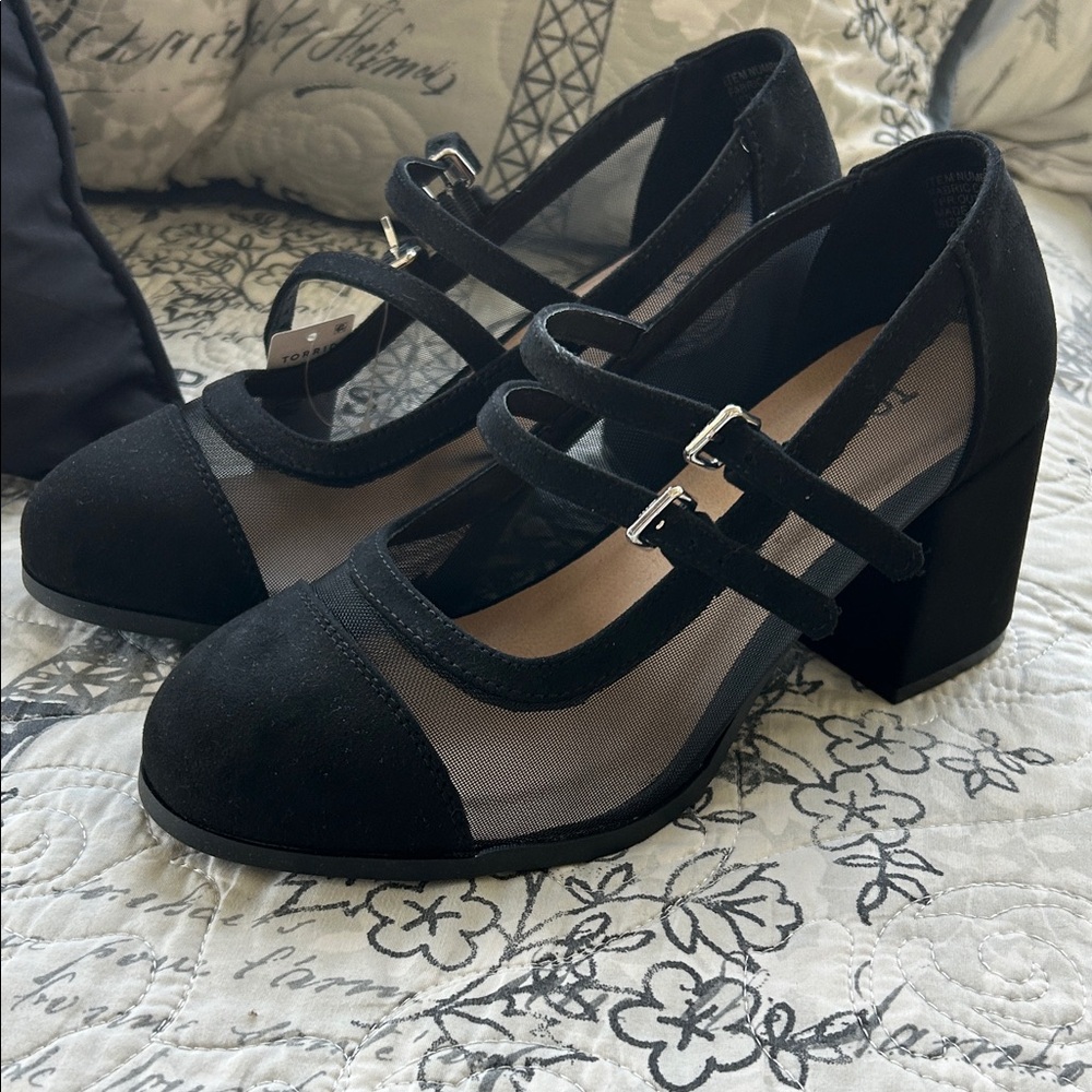 Torrid Black Mesh Mary Jane Heels